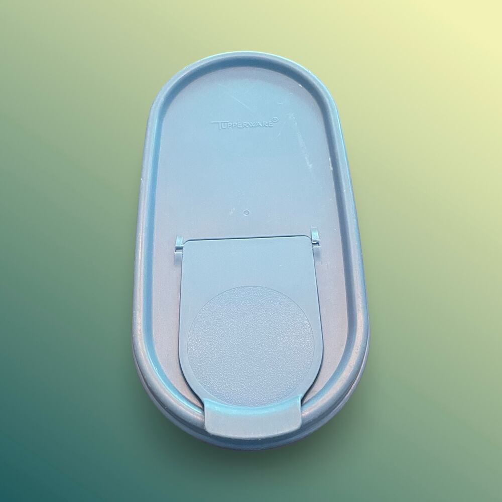Tupperware 1617 1618 Replacement Lid 7" Oval Flip Top Blue Gray Cornflower Seal